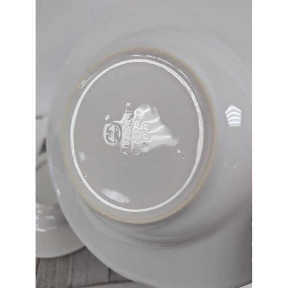 Pfaltzgraff Filigree White Cereal Soup Bowls Set of 2 Rimmed - Picture 6 of 6